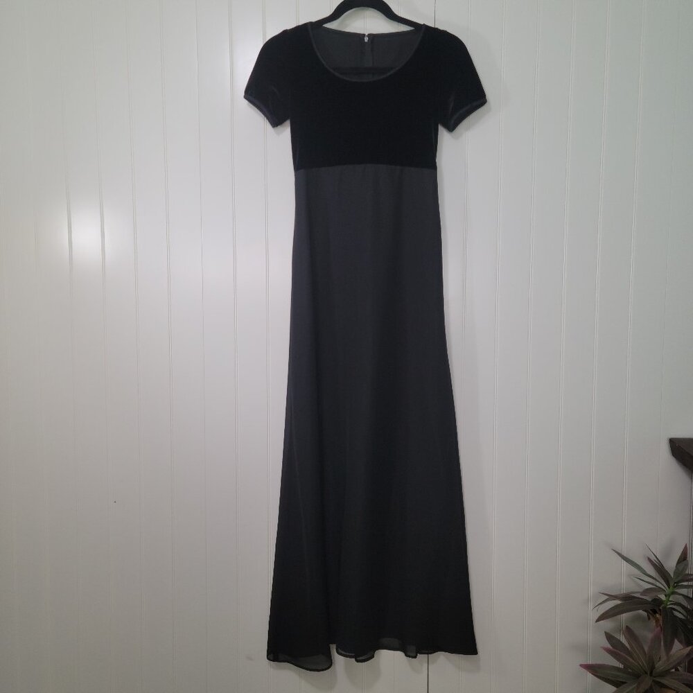 Y2K Stage Accents Whimisgoth Fairy Grunge Dark Romantic Velvet Maxi Dress Sz O - Picture 5 of 15